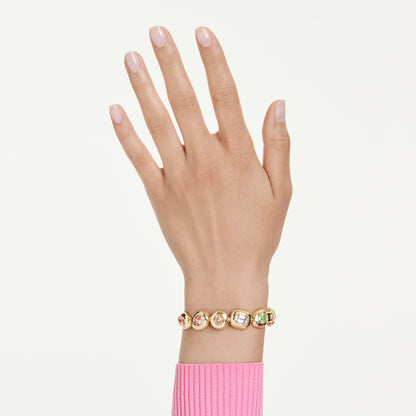 Brazalete Gema, Tallas mixtas, Multicolor, Baño tono oro