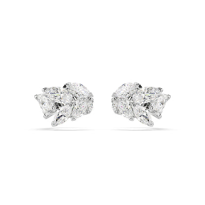 Pendientes ear cuff Mesmera, Talla marquisa, Blancos, Baño de rodio