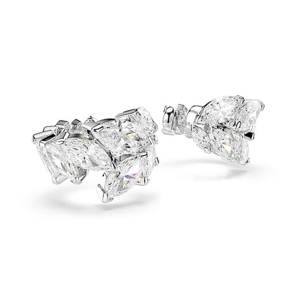 Pendientes ear cuff Mesmera, Talla marquisa, Blancos, Baño de rodio