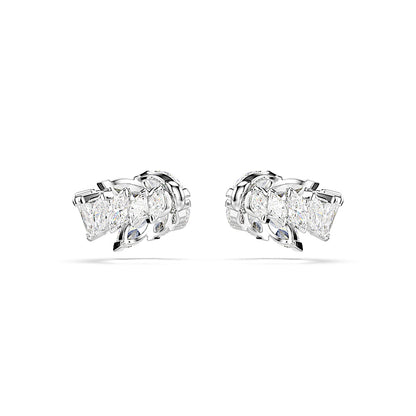 Pendientes ear cuff Mesmera, Talla marquisa, Blancos, Baño de rodio