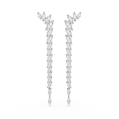 Pendientes Mesmera, Talla marquisa, Blancos, Baño de rodio