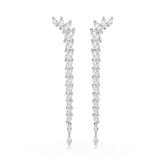 Pendientes Mesmera, Talla marquisa, Blancos, Baño de rodio