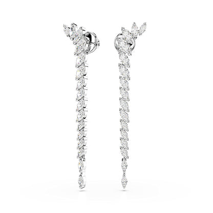 Pendientes Mesmera, Talla marquisa, Blancos, Baño de rodio