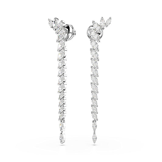 Pendientes Mesmera, Talla marquisa, Blancos, Baño de rodio