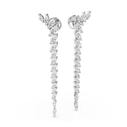 Pendientes Mesmera, Talla marquisa, Blancos, Baño de rodio