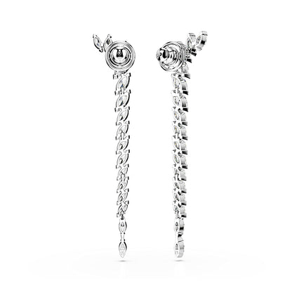 Pendientes Mesmera, Talla marquisa, Blancos, Baño de rodio