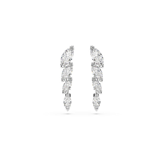 Pendientes Mesmera, Talla marquisa, Blancos, Baño de rodio