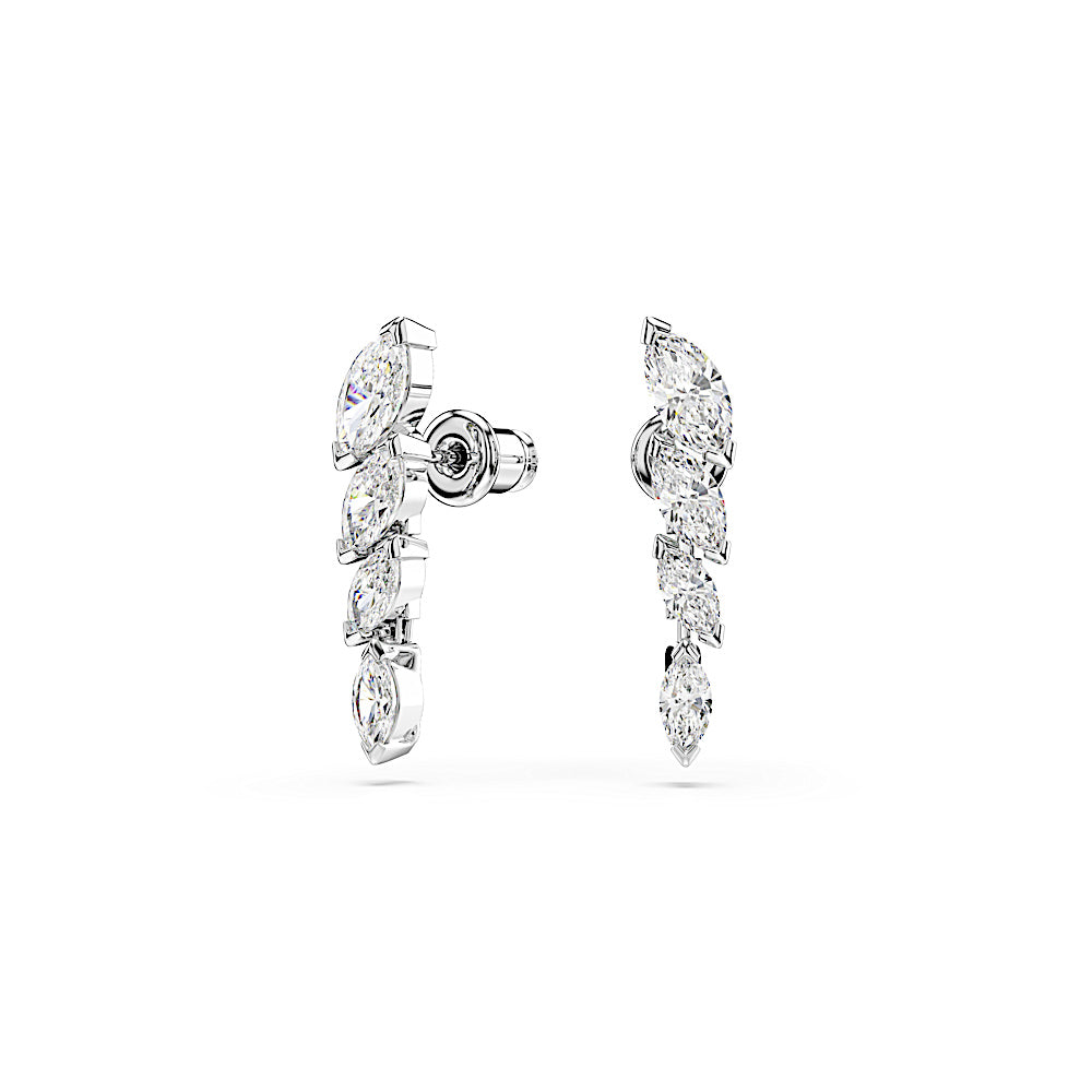 Pendientes Mesmera, Talla marquisa, Blancos, Baño de rodio