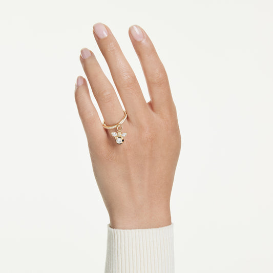 Anillo con motivo Idyllia, Tallas mixtas, Abeja, Multicolor, Baño tono oro