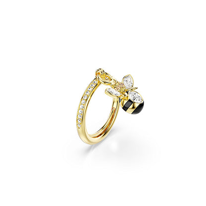 Anillo con motivo Idyllia, Tallas mixtas, Abeja, Multicolor, Baño tono oro