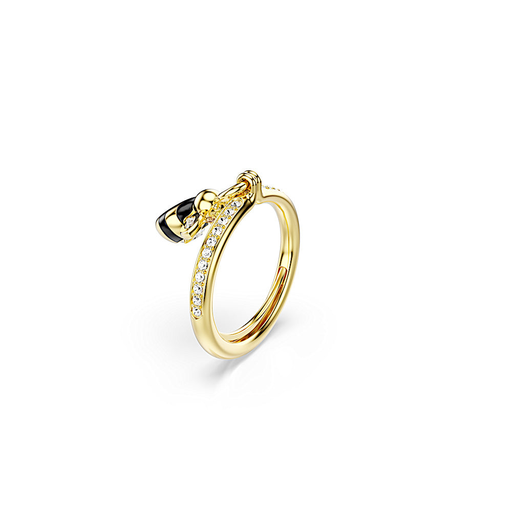Anillo con motivo Idyllia, Tallas mixtas, Abeja, Multicolor, Baño tono oro