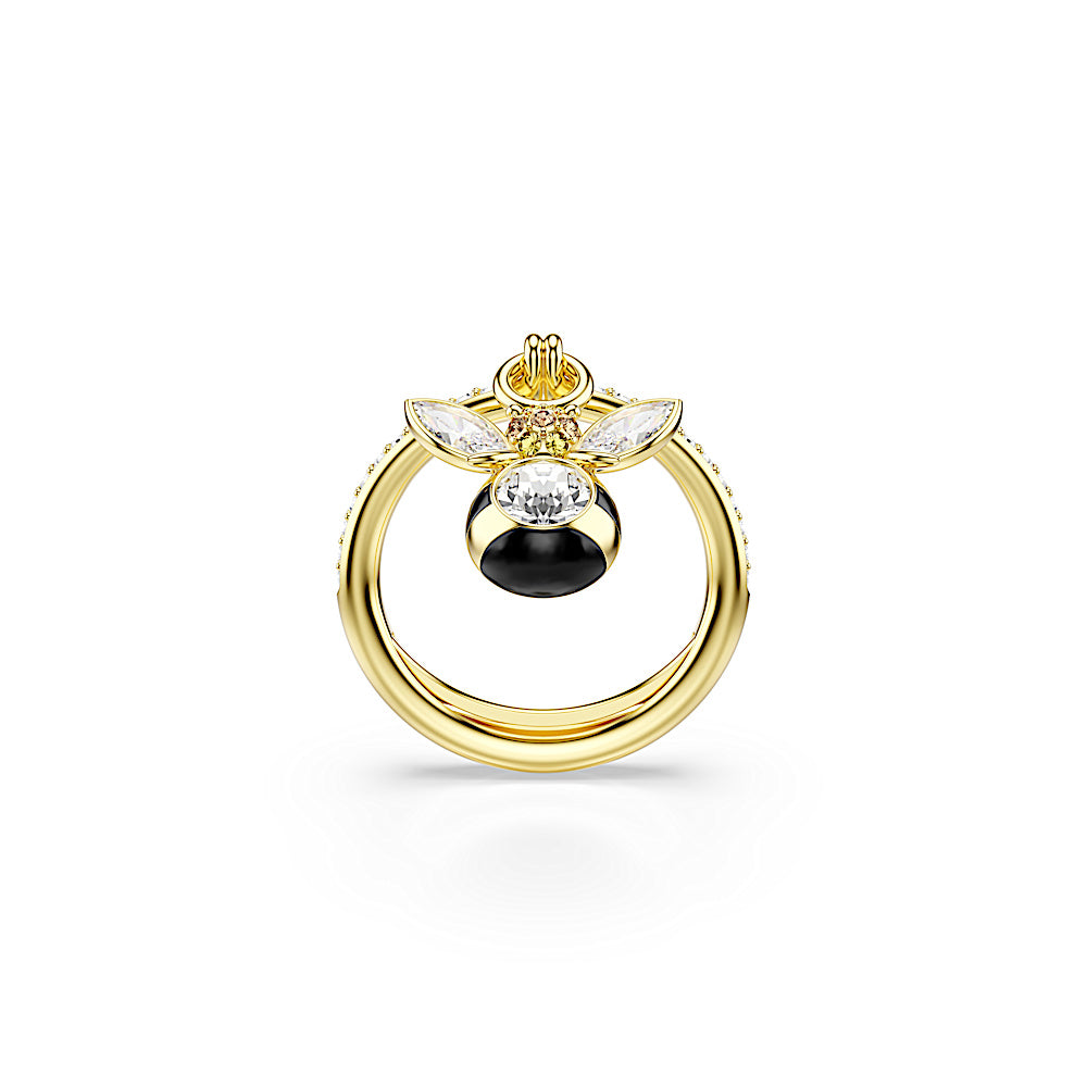 Anillo con motivo Idyllia, Tallas mixtas, Abeja, Multicolor, Baño tono oro