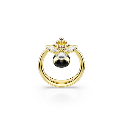 Anillo con motivo Idyllia, Tallas mixtas, Abeja, Multicolor, Baño tono oro