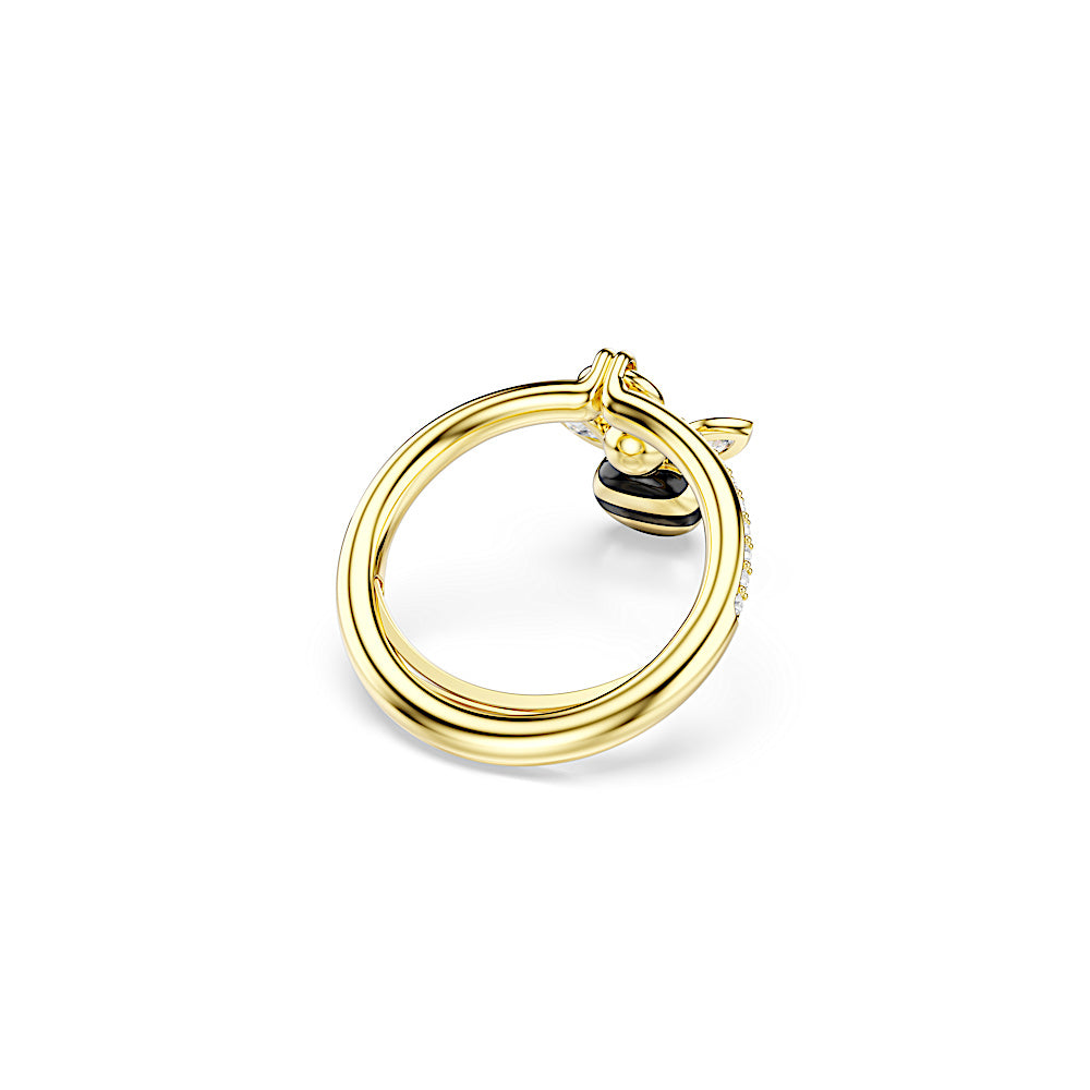 Anillo con motivo Idyllia, Tallas mixtas, Abeja, Multicolor, Baño tono oro