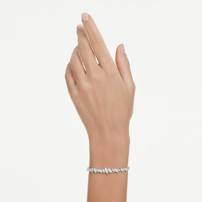 Pulsera Mesmera, Talla marquisa, Blanca, Baño de rodio