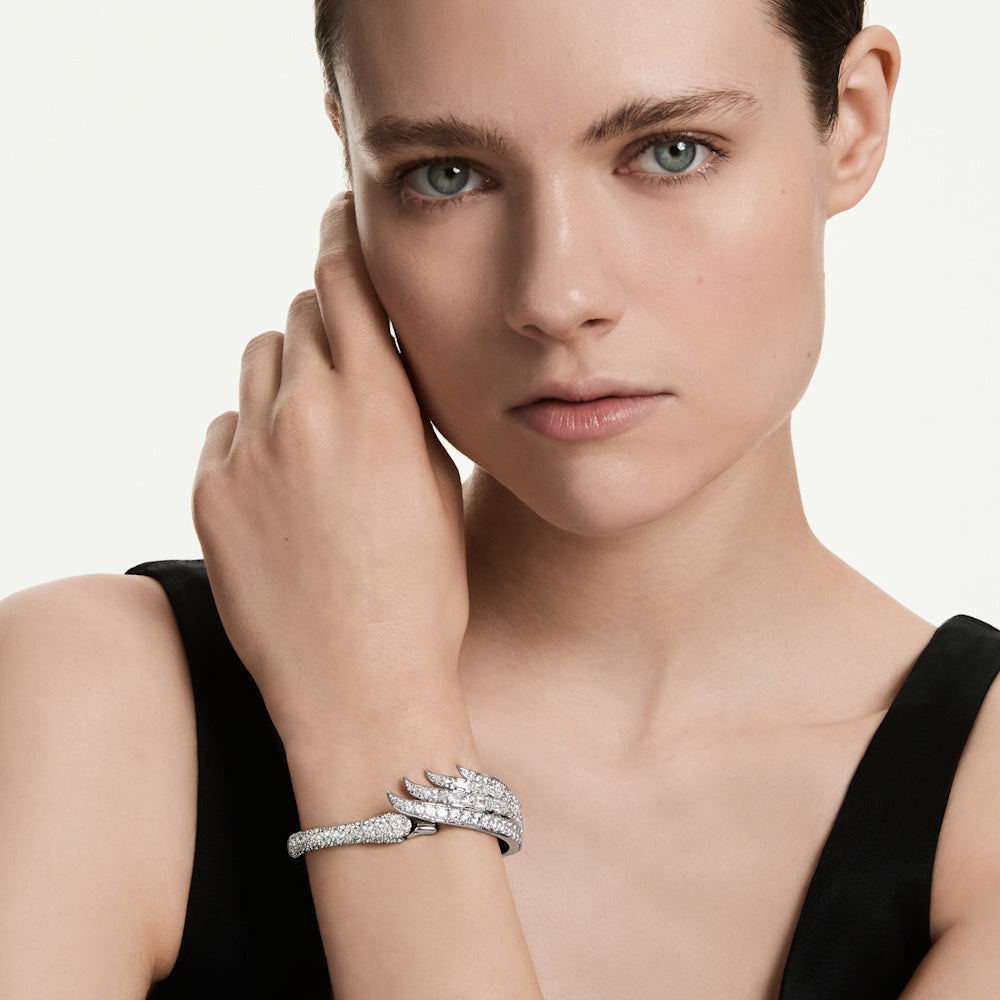 Brazalete Vienna, Tallas mixtas, Cisne, Blanco, Baño de rodio