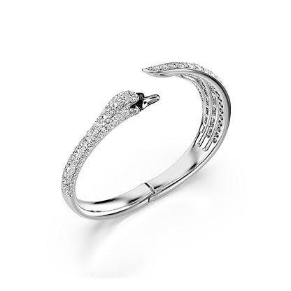 Brazalete Vienna, Tallas mixtas, Cisne, Blanco, Baño de rodio