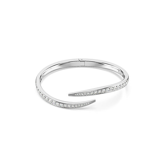 Brazalete Vienna, Talla redonda, Cisne, Blanco, Baño de rodio