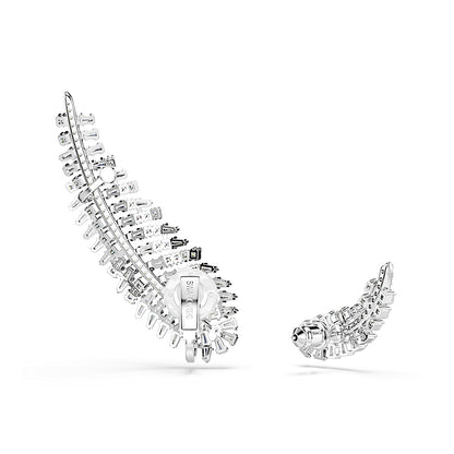 Pendientes Vienna, Tallas mixtas, Pluma, Blancos, Baño de rodio