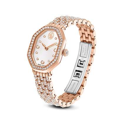 Reloj Dextera octagon, Fabricado en Suiza, Brazalete de metal, Tono oro rosa, Acabado tono oro rosa