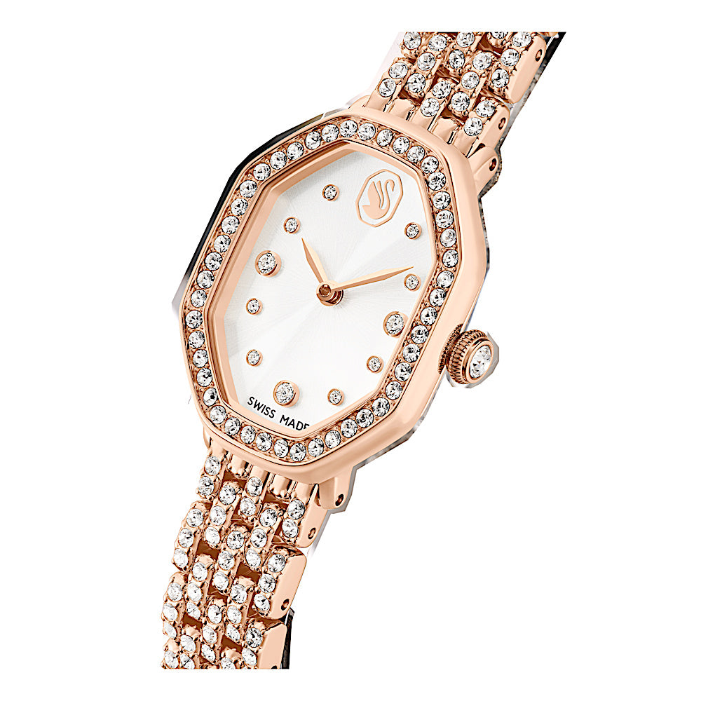 Reloj Dextera octagon, Fabricado en Suiza, Brazalete de metal, Tono oro rosa, Acabado tono oro rosa