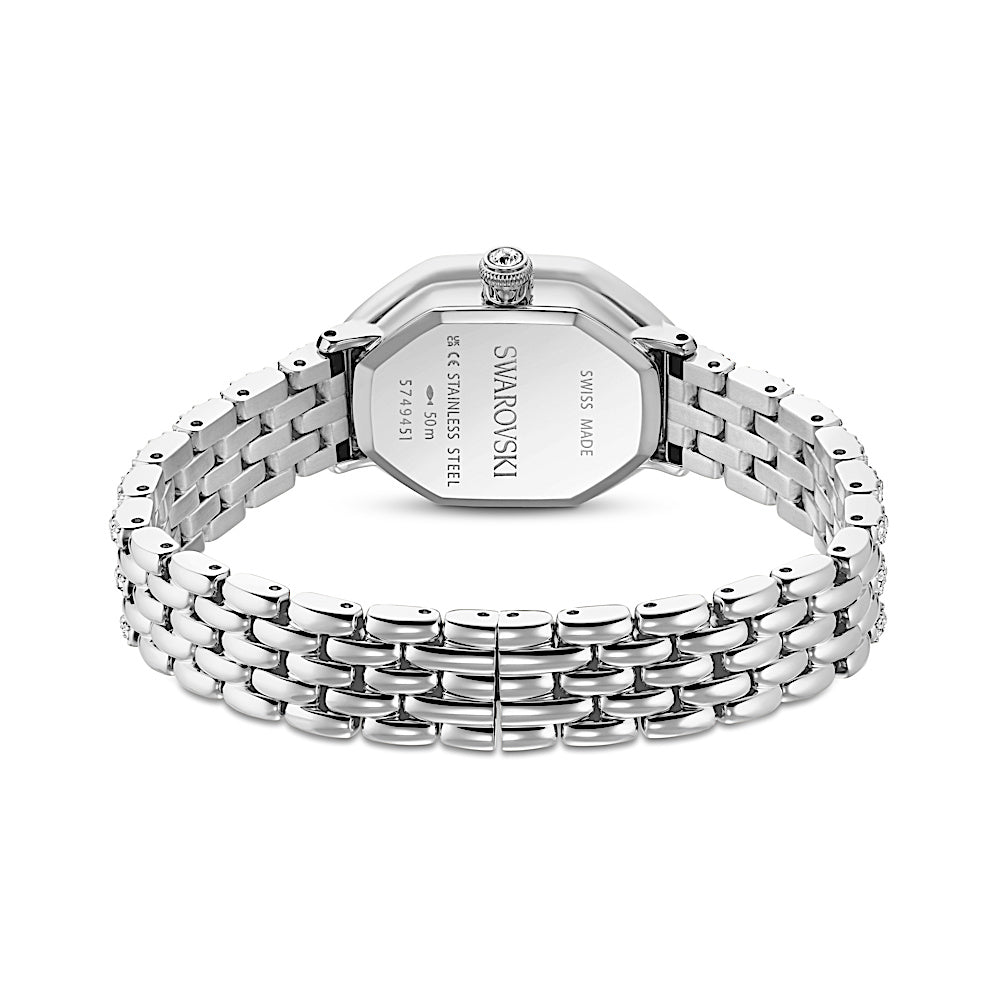 Reloj Dextera octagon, Fabricado en Suiza, Brazalete de metal, Tono plateado, Acero inoxidable