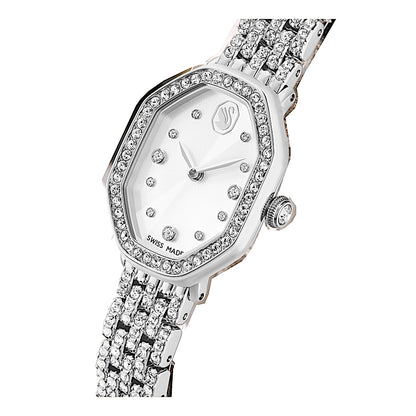 Reloj Dextera octagon, Fabricado en Suiza, Brazalete de metal, Tono plateado, Acero inoxidable