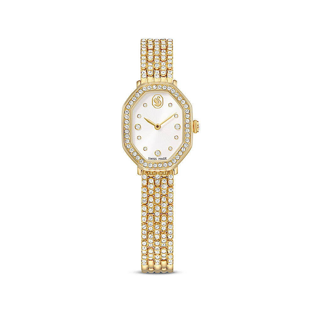 Reloj Dextera octagon, Fabricado en Suiza, Brazalete de metal, Tono dorado, Acabado tono oro