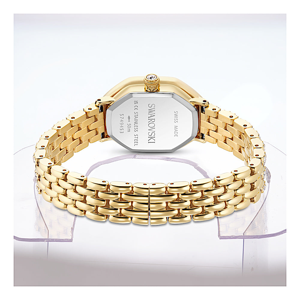 Reloj Dextera octagon, Fabricado en Suiza, Brazalete de metal, Tono dorado, Acabado tono oro