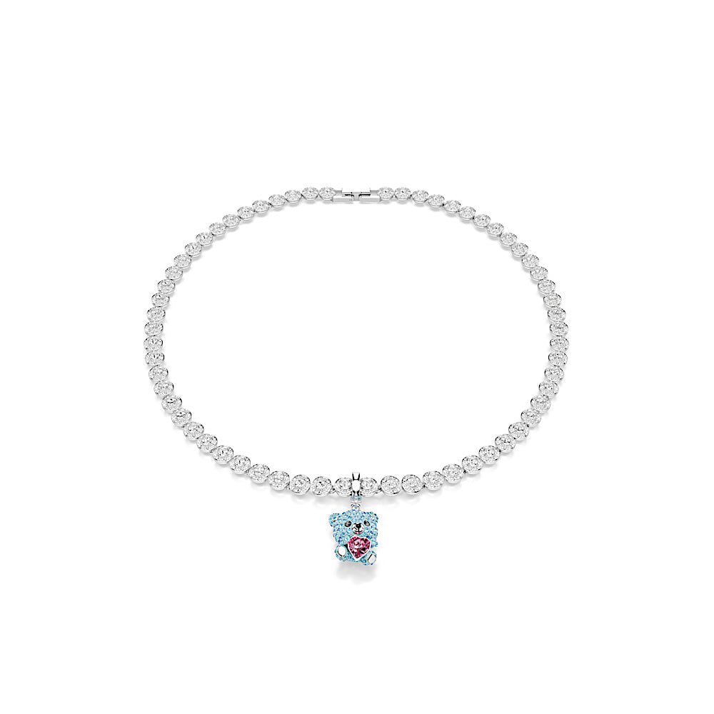 Charm Idyllia, Tallas mixtas, Osito, Azul, Baño de rodio