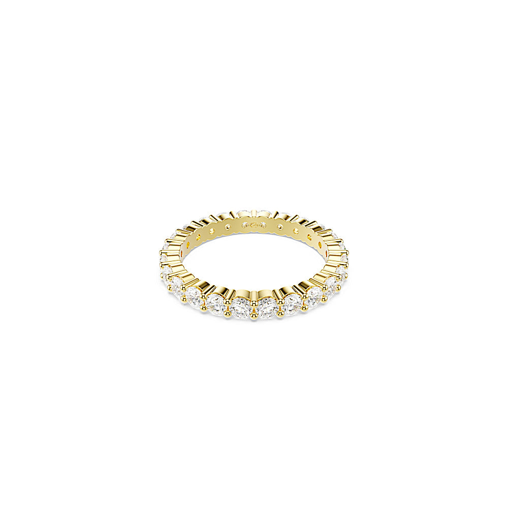 Anillo de banda Matrix Vittore, Talla redonda, Blanco, Baño tono oro