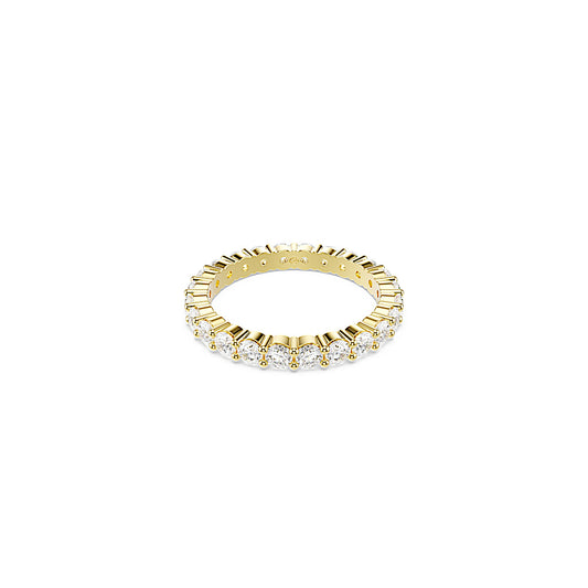 Anillo de banda Matrix Vittore, Talla redonda, Blanco, Baño tono oro