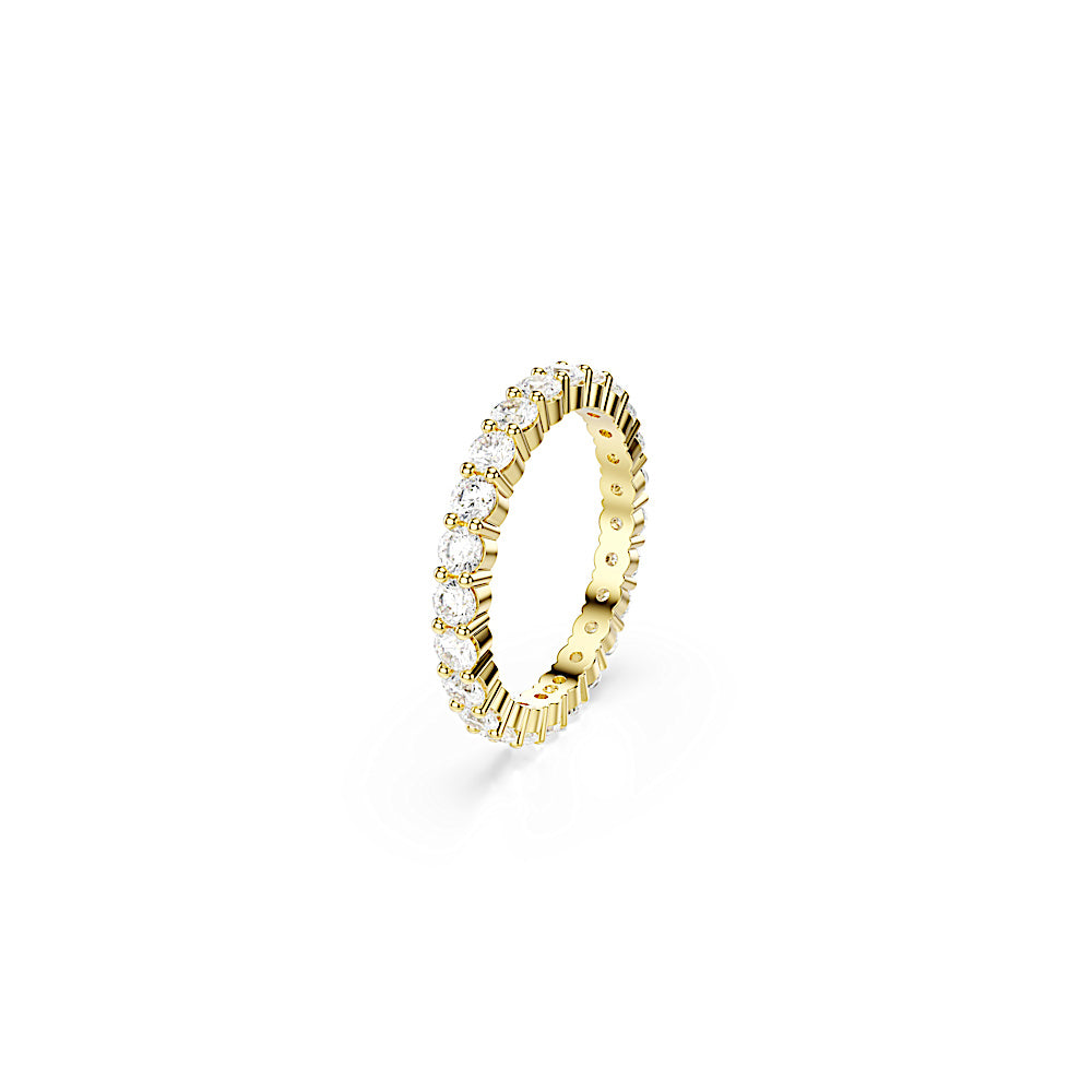 Anillo de banda Matrix Vittore, Talla redonda, Blanco, Baño tono oro