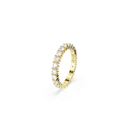 Anillo de banda Matrix Vittore, Talla redonda, Blanco, Baño tono oro