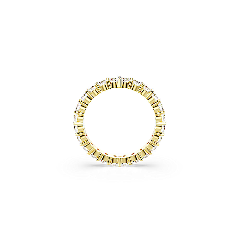 Anillo de banda Matrix Vittore, Talla redonda, Blanco, Baño tono oro