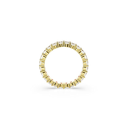 Anillo de banda Matrix Vittore, Talla redonda, Blanco, Baño tono oro