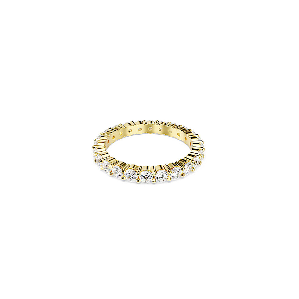 Anillo de banda Matrix Vittore, Talla redonda, Blanco, Baño tono oro