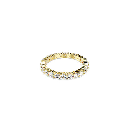 Anillo de banda Matrix Vittore, Talla redonda, Blanco, Baño tono oro