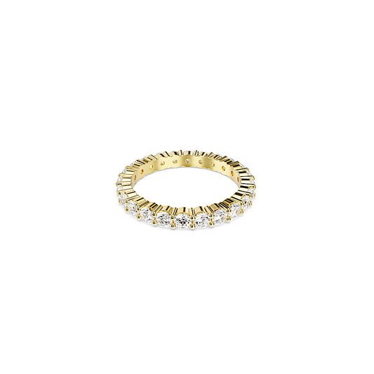 Anillo de banda Matrix Vittore, Talla redonda, Blanco, Baño tono oro