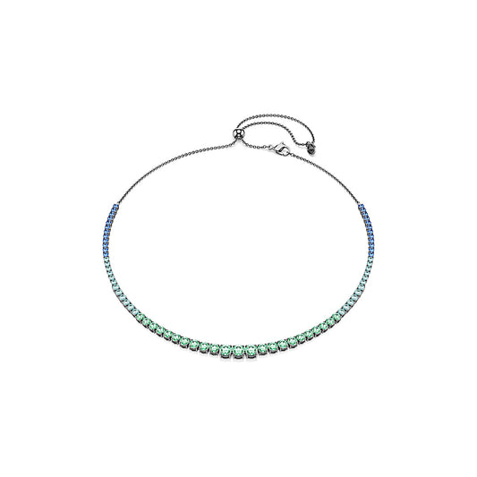 Collar Tennis Matrix, Degradado de tallas redondas, Multicolor, Baño de rutenio