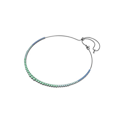 Collar Tennis Matrix, Degradado de tallas redondas, Multicolor, Baño de rutenio
