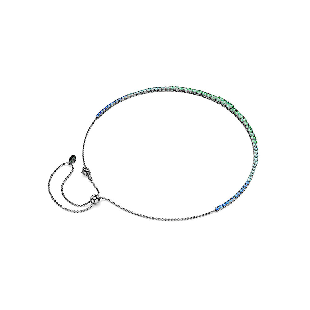 Collar Tennis Matrix, Degradado de tallas redondas, Multicolor, Baño de rutenio