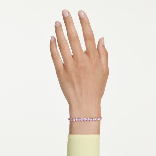 Pulsera Tennis Matrix, Degradado de tallas redondas, Multicolor, Baño de rodio