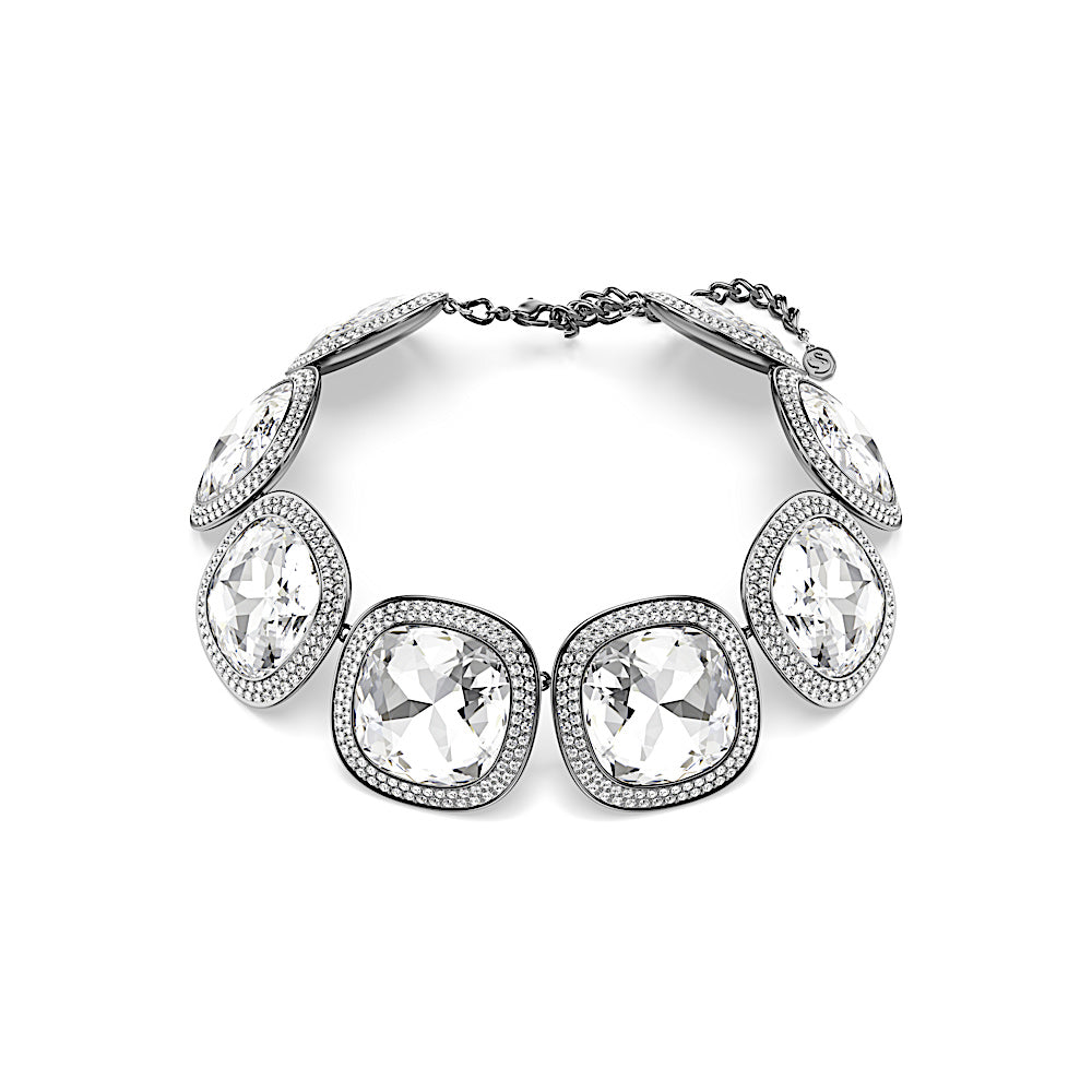Gargantilla Una Angelic, Talla cojin, Blanca, Baño de rutenio