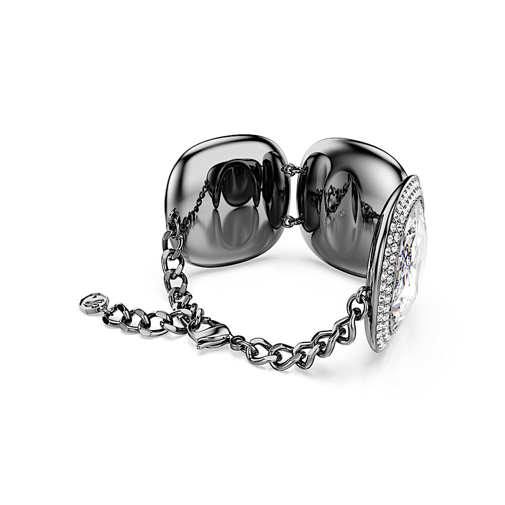 Pulsera Una Angelic, Talla cojin, Blanca, Baño de rutenio