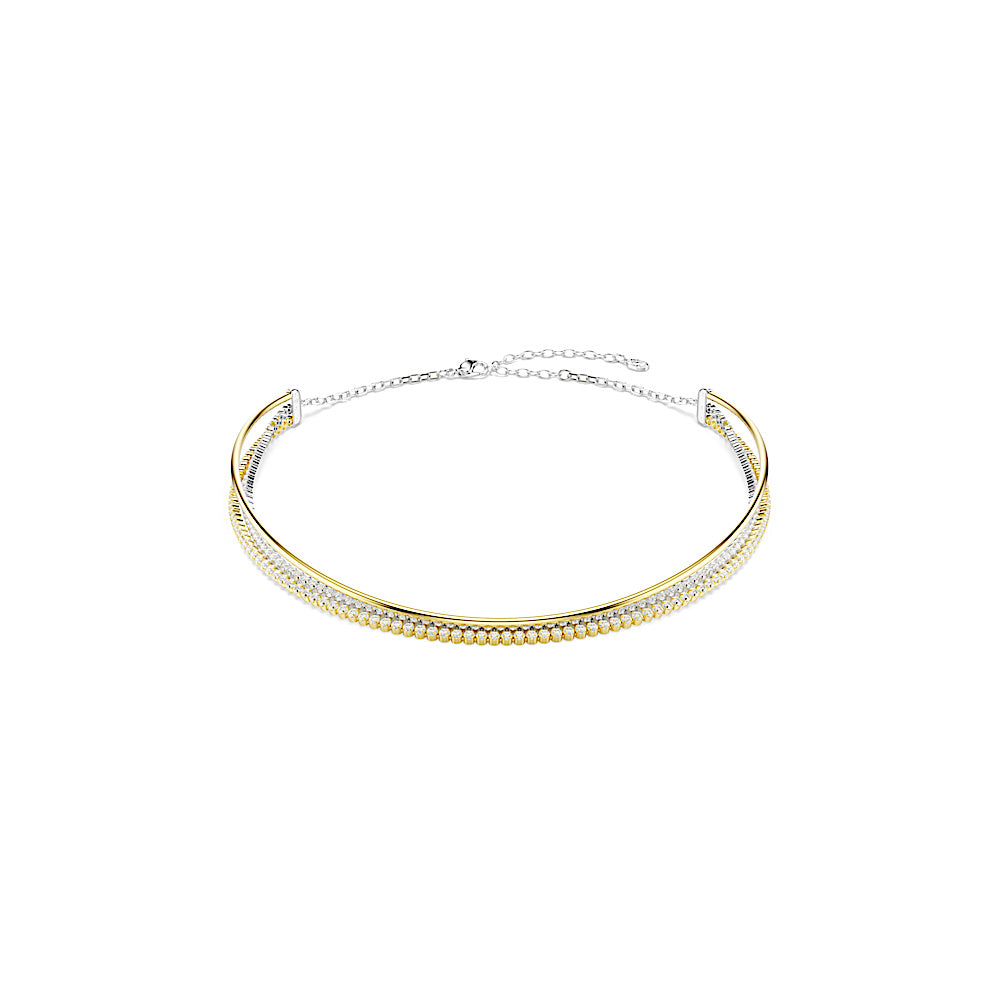 Collar Hyperbola, Talla redonda, Blanco, Combinación de acabados metálicos