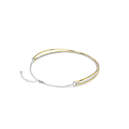 Collar Hyperbola, Talla redonda, Blanco, Combinación de acabados metálicos