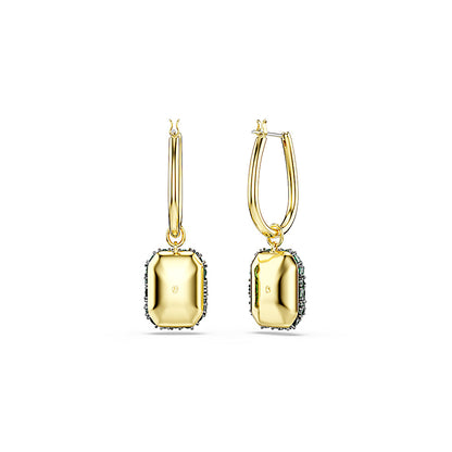 Pendientes Sublima, Talla octogonal, Verdes, Acabado en oro de 18 quilates