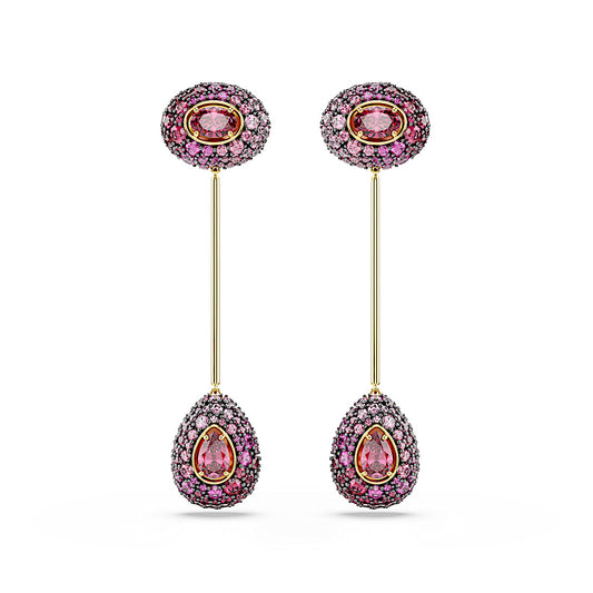Pendientes Sublima, Talla pera, Rojos, Acabado en oro de 18 quilates