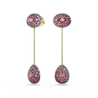 Pendientes Sublima, Talla pera, Rojos, Acabado en oro de 18 quilates